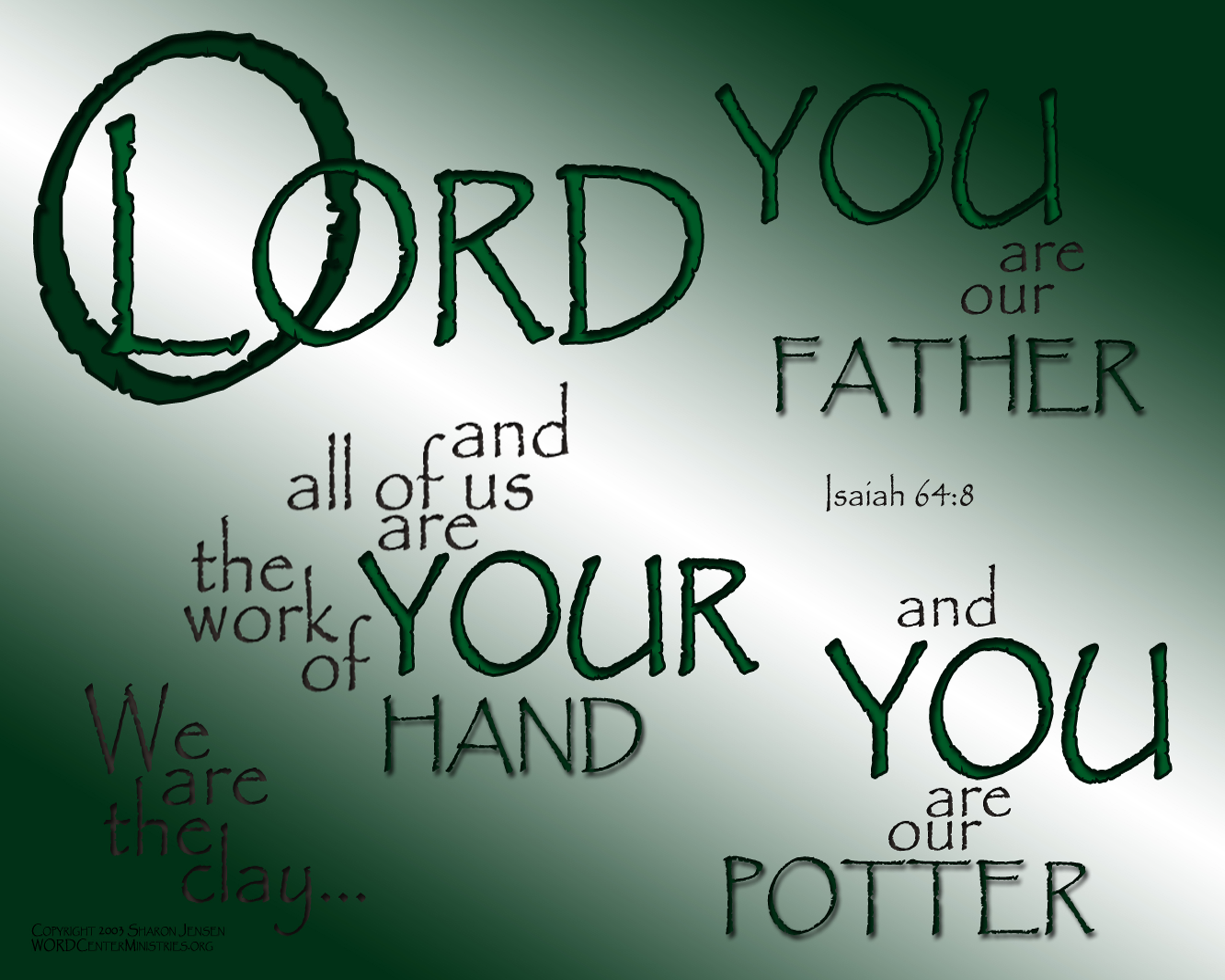 isaiah-64-8-green-20x16-word-center-ministries